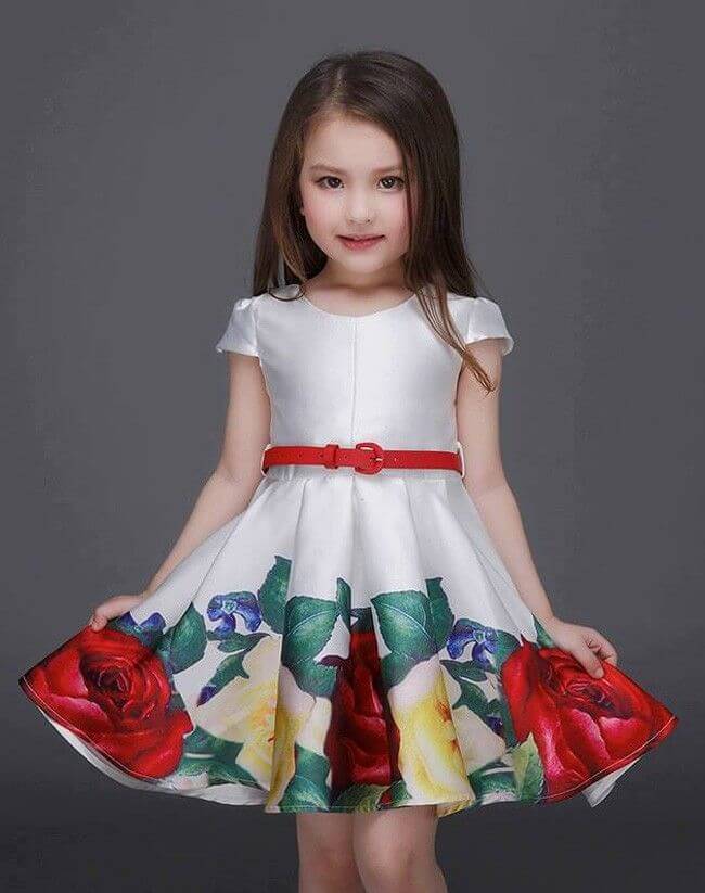 Vestidos de fiesta para niña de 4 años con estampado de flores