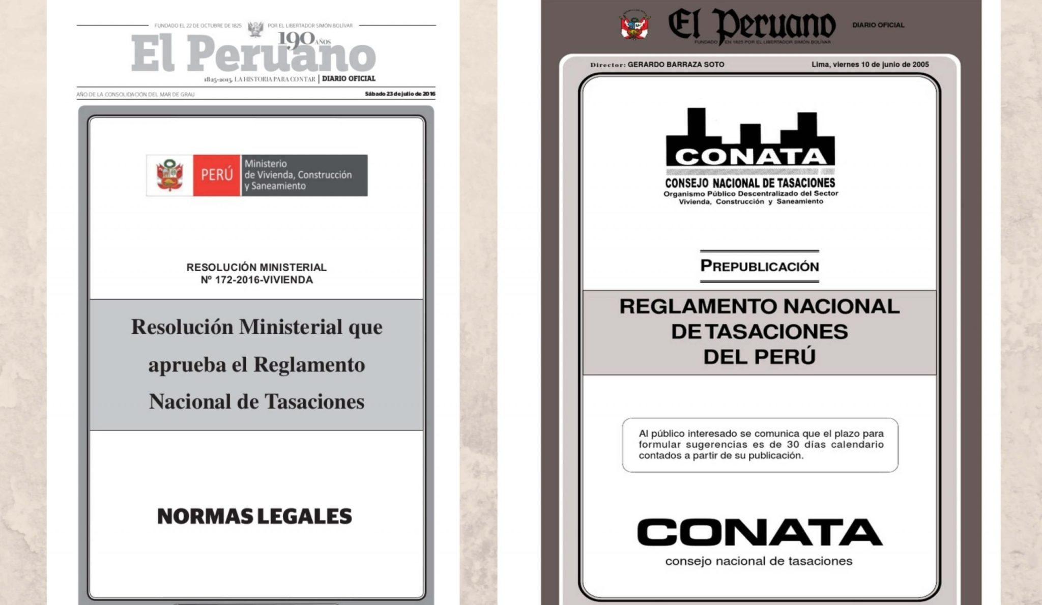 Reglamento Nacional de Tasaciones del Perú