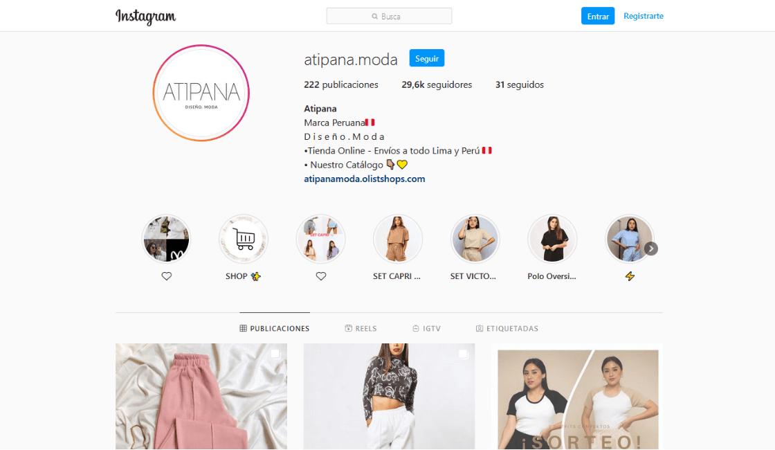 Instagram de atipana moda