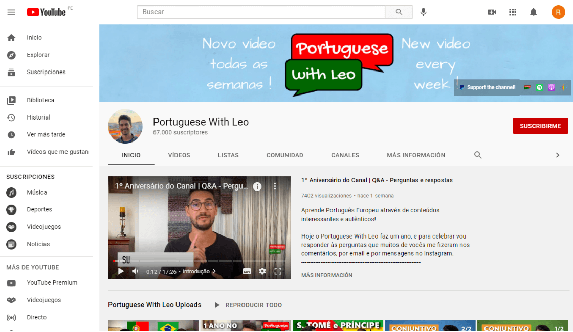Aprender portugués con Leo curso gratis de portugues