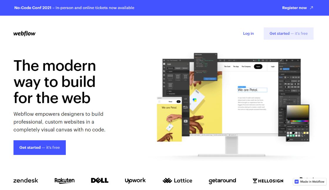 webflow entre las paginas web para crear una app